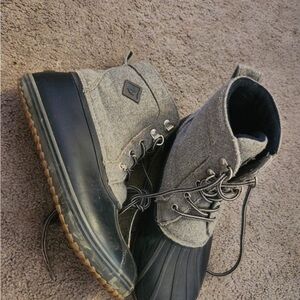 Sperry Gray and Black Winter Boots